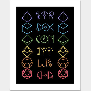 Character Abilities Dice Rainbow Posters and Art